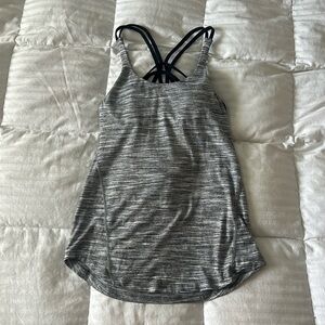 Lululemon loose tank top w bra attached (with an open back): size 4